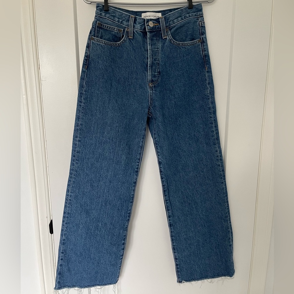 Denim Forum Farrah High Rise Wide Leg Jeans